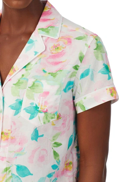 Shop Lauren Ralph Lauren Cotton Blend Short Pajamas In Multi Floral