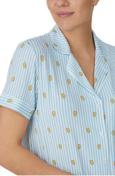 Shop Kate Spade Short Sleeve Pajamas In Blue Stripe