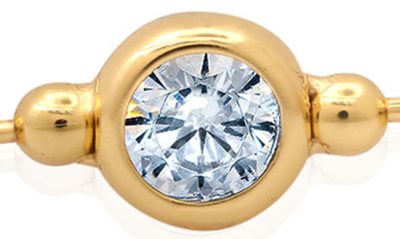 Crislu Cubic Zirconia Station Ball Chain Bracelet In Gold