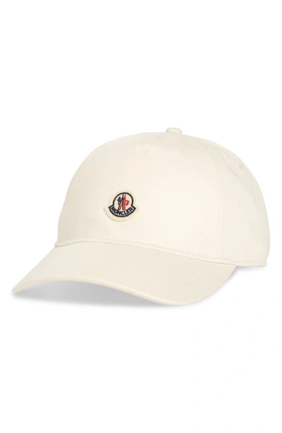 Moncler Structured Cotton Baseball Cap With Adjustable Fit In White