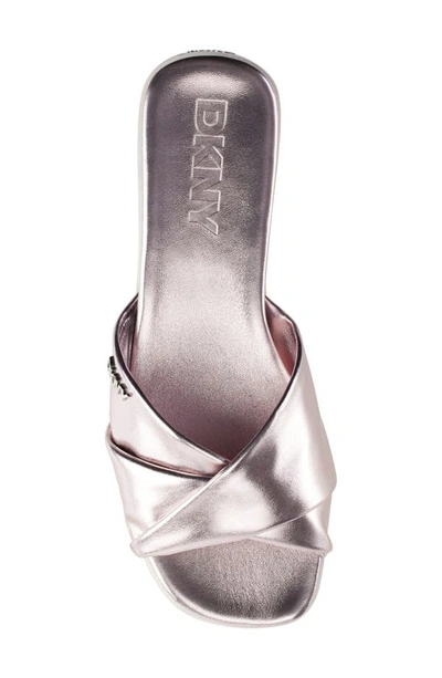 Shop Dkny Jezebel Slide Sandal In Metallic Pink