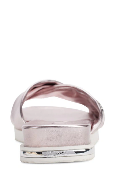 Shop Dkny Jezebel Slide Sandal In Metallic Pink