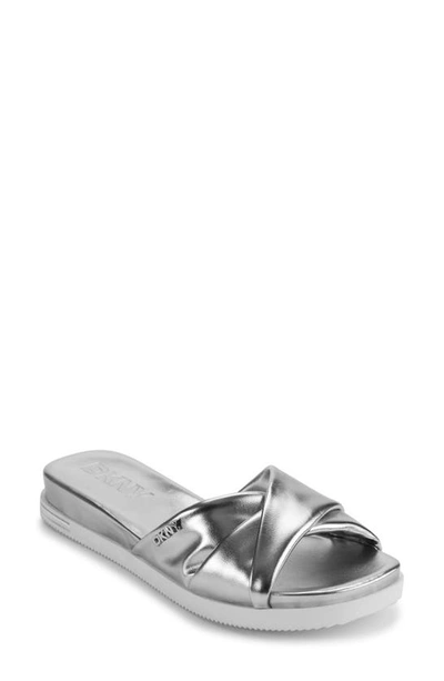 Shop Dkny Jezebel Slide Sandal In Silver