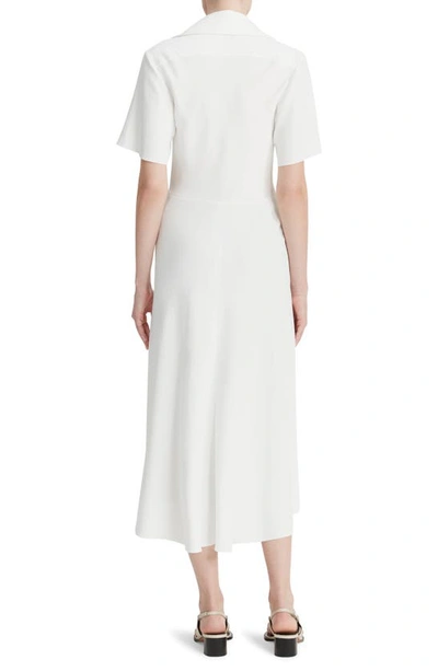 Shop Vince Front Zip Polo Midi Dress In Off White