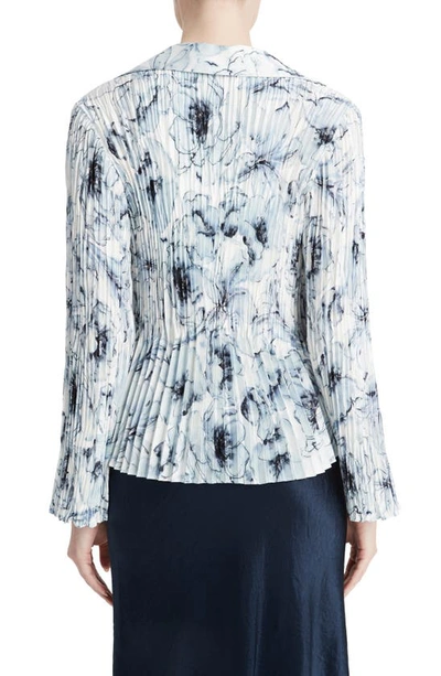 Shop Vince Washed Lily Pleated Shirt In Pale Azure
