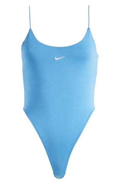 Shop Nike Sportswear Camisole Bodysuit In Star Blue/ Sail