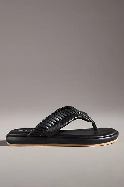 Shop Kelsi Dagger Brooklyn Tidal Braided Thong Sandals In Black