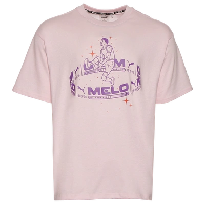 Shop Puma Mens  X Melo Iridescent Short Sleeve T-shirt In Whisp Of Pink/whisp Of Pink