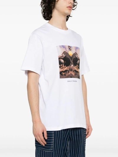 Shop Daily Paper Landscape Short Sleeves T-shirt In White