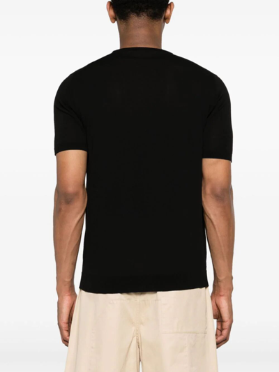 Shop Nuur Short Sleeves Crew Neck T-shirt In Black