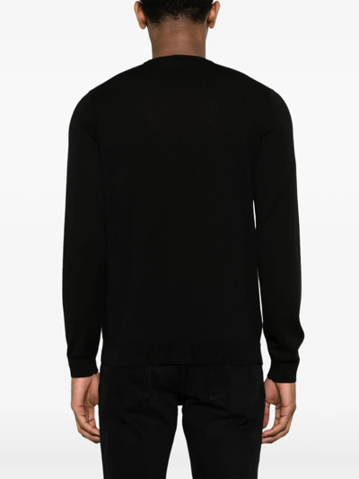 Shop Nuur Long Sleeves Crew Neck Sweater In Black