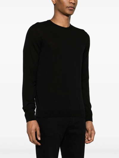 Shop Nuur Long Sleeves Crew Neck Sweater In Black