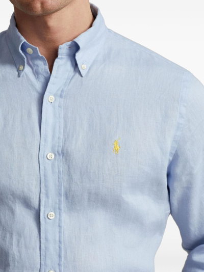 Shop Polo Ralph Lauren Slim Fit Sport Shirt In Blue
