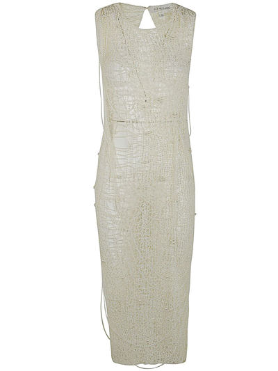 Shop Max Mara Sportmax Afoso1234 Beaded Dress In White