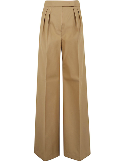 Shop Max Mara Corte Antidrop Canvas Trouser In Brown