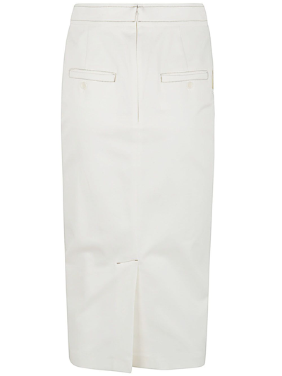 Shop Max Mara Zulia Elastic Band Skirt In White