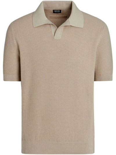 Shop Zegna Premium Cotton Polo In Brown