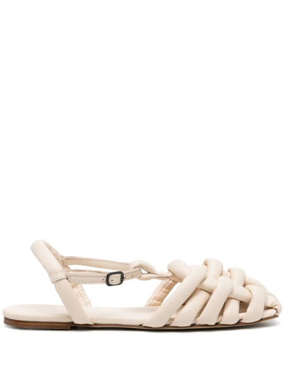 Shop Hereu Cabersa Flat Sandals In White
