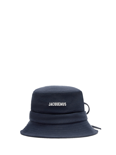Shop Jacquemus Le Bob Gadjo Bucket Hat Dark Navy In Cotton