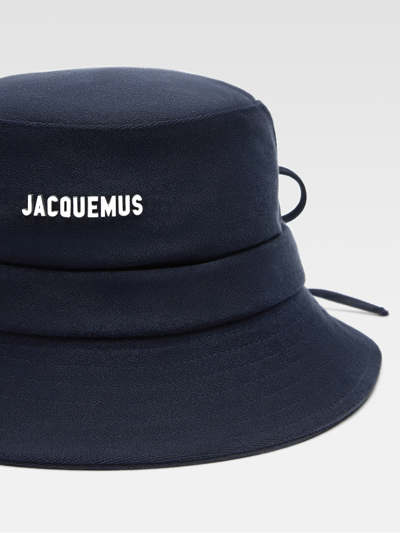 Shop Jacquemus Le Bob Gadjo Bucket Hat Dark Navy In Cotton