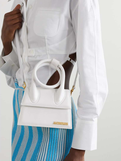 Shop Jacquemus Le Chiquito Noeud Bag Woman White In Leather