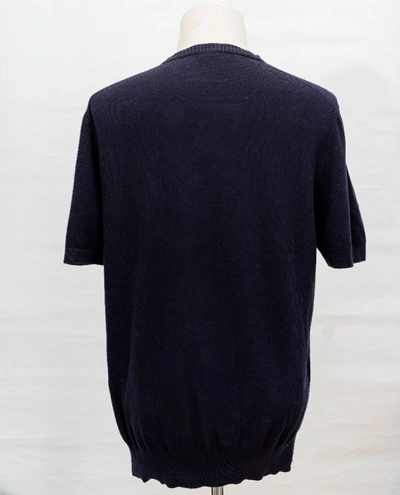 Pre-owned Loro Piana Navy Top With Ribbed Collar