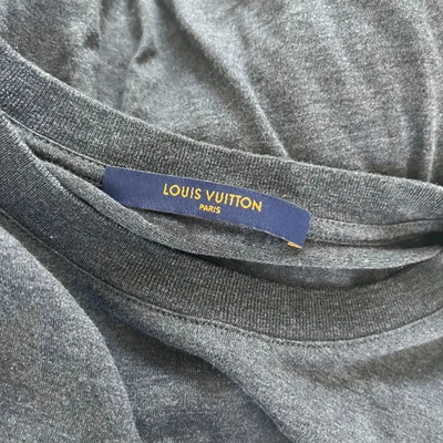 Pre-owned Louis Vuitton Grey T Shirt With Embroidered Logo