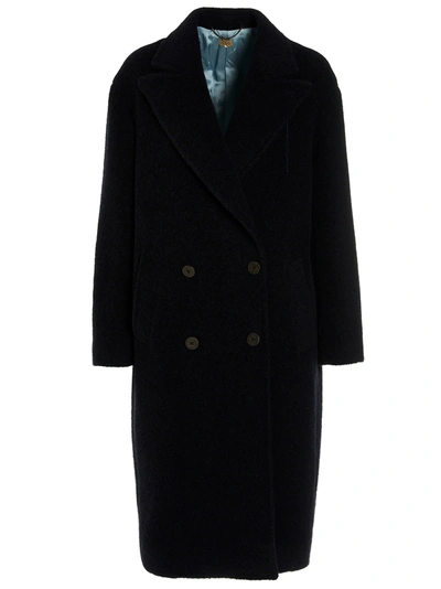 Shop Maurizio Miri Double-breasted Coat Coats, Trench Coats Blue