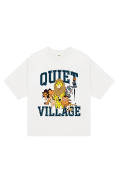 Shop Museum Of Peace And Quiet X Disney Kids' 'the Lion King' Quiet Village Cotton Graphic T-shirt In White