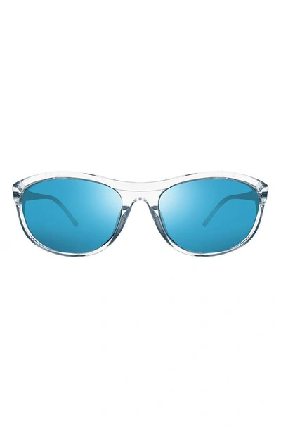 Shop Revo Vintage Wrap 61mm Round Sunglasses In Crystal