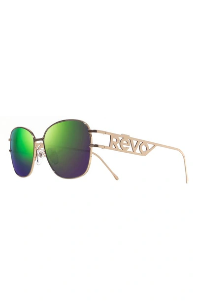 Shop Revo Air 4 55mm Round Sunglasses In Gold