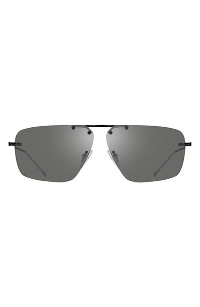 Shop Revo Air 1 65mm Square Sunglasses In Satin Black