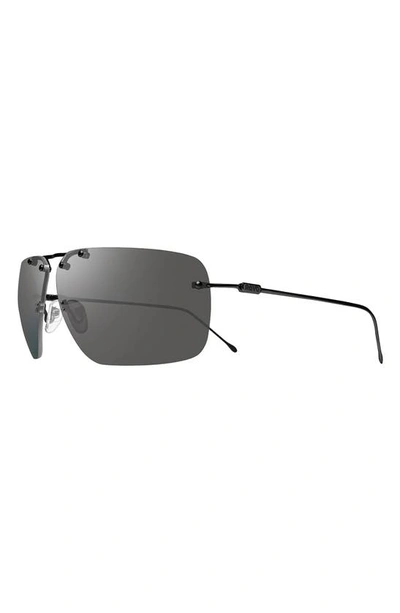 Shop Revo Air 1 65mm Square Sunglasses In Satin Black