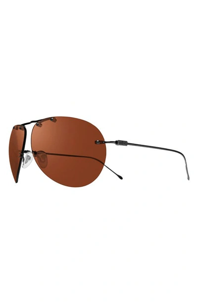 Revo Air 2 63mm Aviator Sunglasses In Satin Black