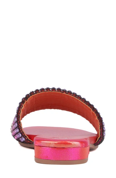 New York And Company Gracie Rhinestone Slide Sandal In Pink Ombre