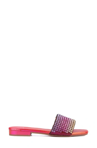 Shop New York And Company Gracie Rhinestone Slide Sandal In Pink Ombre