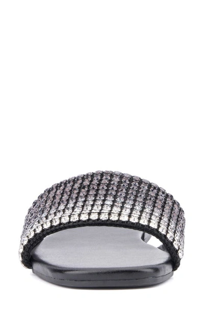 New York And Company Gracie Rhinestone Slide Sandal In Black