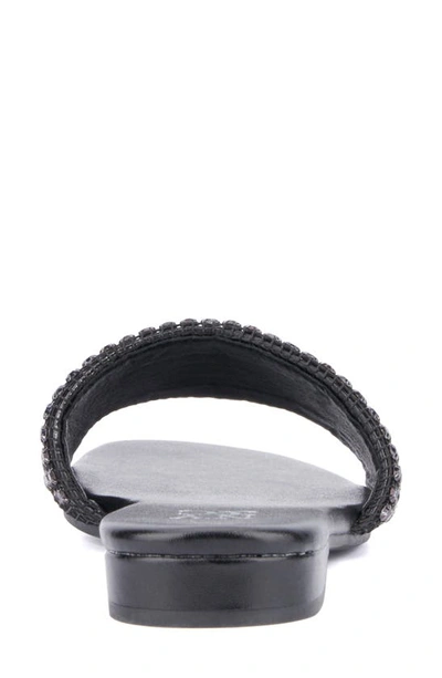 New York And Company Gracie Rhinestone Slide Sandal In Black