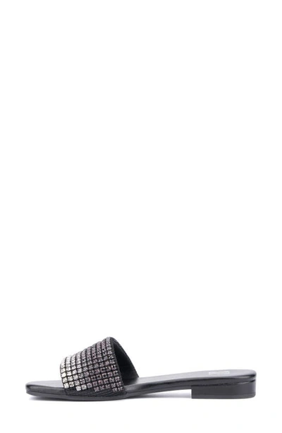New York And Company Gracie Rhinestone Slide Sandal In Black