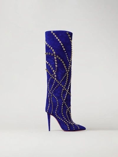 Shop Christian Louboutin Boots Woman Blue Woman