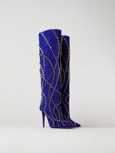 Shop Christian Louboutin Boots Woman Blue Woman