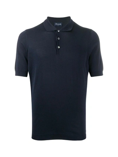 Shop Drumohr Tricot S/s Polo Clothing In Blue