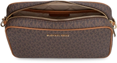 Shop Michael Michael Kors Michael Kors Jet Set Leather Crossbody Bag In Brown