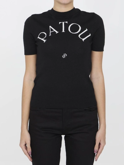 Shop Patou Top In Eco-friendly Knit In Black