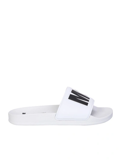 Shop Msgm Sandals In White