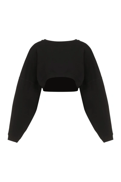 Shop Saint Laurent Cotton Crew-neck Sweatshirt In Black