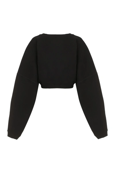 Shop Saint Laurent Cotton Crew-neck Sweatshirt In Black