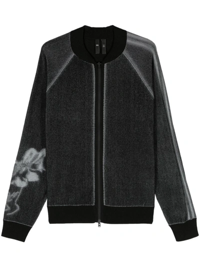 Shop Y-3 Graphic Knit Cardigan In Black
