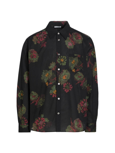 Shop John Elliott Men's Cloak Floral Cotton Button-front Shirt In Forest Floral