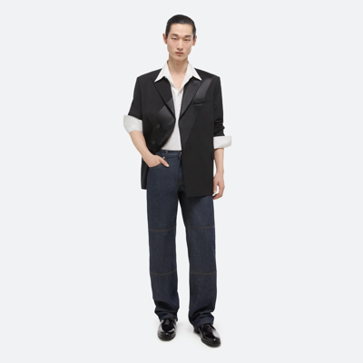 Helmut Lang Virgin Wool Tuxedo Car Blazer In Black